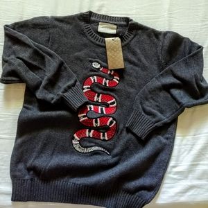 Snake embroidered heavy sweater
